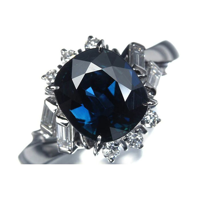 ≪Sapphire≫ 上質サファイア 大粒2.8ct 上質ダイヤモンド Pt900 超高級リング 17.5号 リング 指輪 ダイヤ ソーティング付き