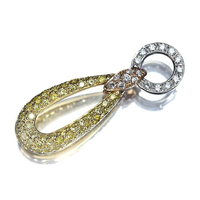 《DIAMOND》sofiere 上質イエローダイヤ 上質クリアダイヤ 総計1.1ct K18 Pt900 超高級ペンダントヘッド 2wayジュエリー ネックレス｜RK宝石