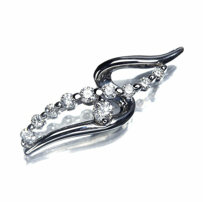 《Diamond》上質ダイヤモンド 総計0.6ct Pt900 高級ペンダントヘッド ネックレス ダイヤ