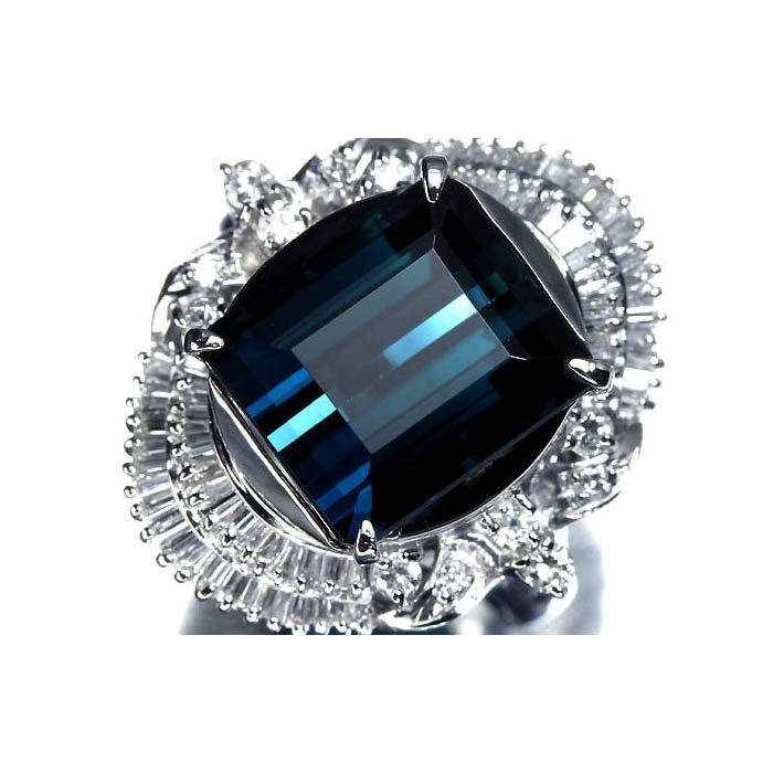 《Tourmaline》上質インディコライト トルマリン 特大5.88ct 上質ダイヤモンド 総計0.58ct 超高級リング 12号 ダイヤ リング 指輪 ソーティング付