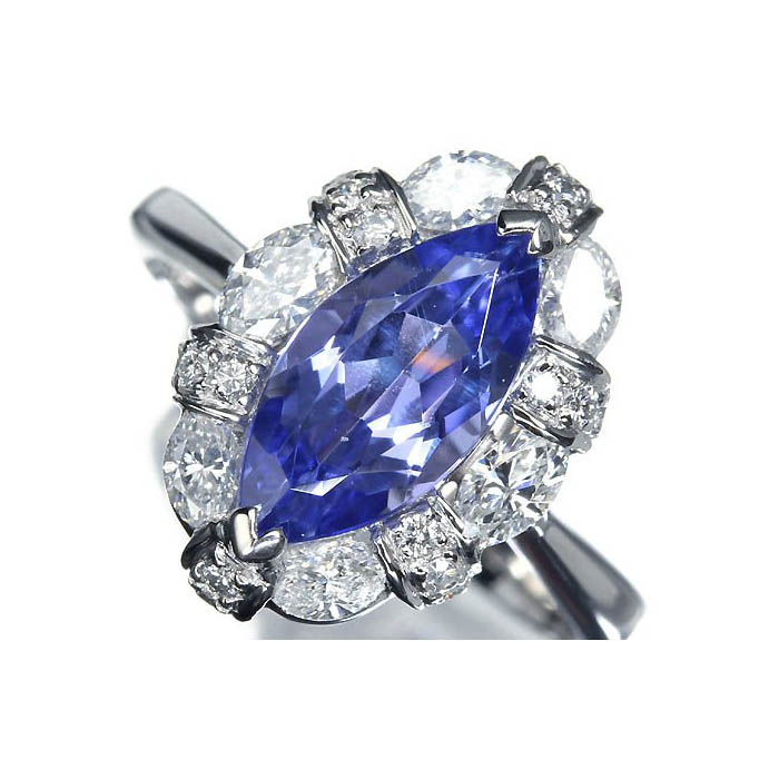 ≪Tanzanite≫ 上質タンザナイト 大粒1.74ct! 上質ダイヤモンド 総計0.61ct Pt900 超高級リング 9号 ダイヤ リング 指輪