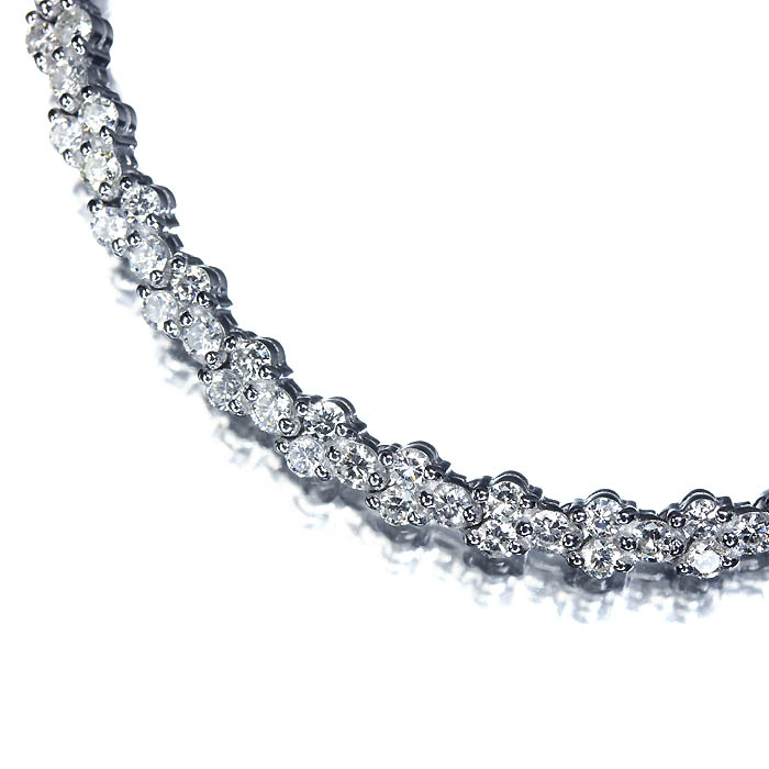 ≪DIAMOND≫ 上質ダイヤモンド 総計3.5ct K18WG 超高級 テニス フルエタニティ ブレスレット ダイヤ ジュエリー｜RK宝石