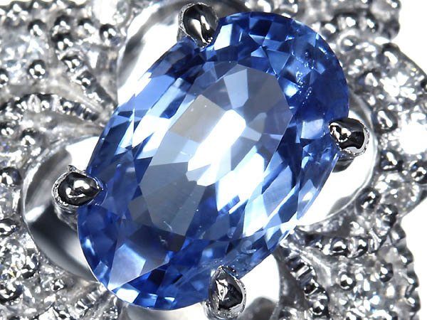 《Sapphire》コーンフラワーブルー 上質サファイア 大粒1.76ct 上質ダイヤ Pt900 超高級リング 13号 Cornflower Blue ダイヤ リング 指輪 宝石鑑別書付｜RK宝石