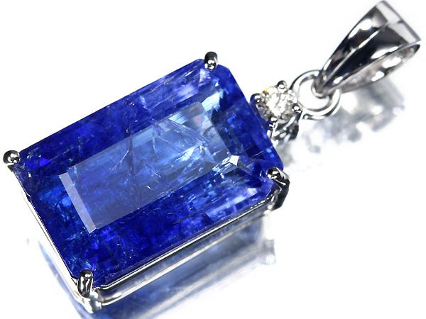 ≪Tanzanite≫ 希少宝石 天然タンザナイト 特大13.55ct 上質ダイヤモンド K18WG 超高級ペンダントヘッド ネックレス ダイヤ ジュエリー｜RK宝石