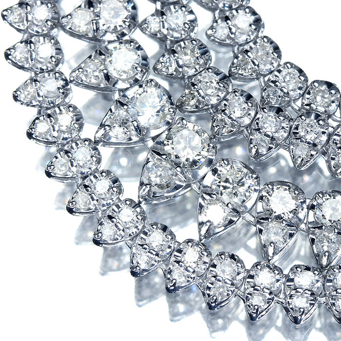 ≪DIAMOND≫ 上質ダイヤモンド 総計5.00ct Pt850 超高級 テニス 2連 フルエタニティ ネックレス 40.5cm ダイヤ ジュエリー|RK宝石