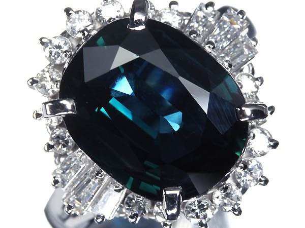 《Sapphire》天然サファイア 特大5.08ct 上質ダイヤモンド Pt900 超高級リング 11号 リング 指輪 ダイヤ ソーティング付|RK宝石