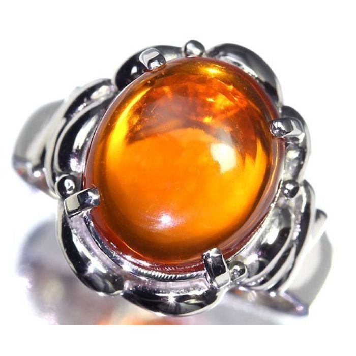pt900 ファイヤーオパール　リングサイズ約13号 Fire Opal Pt900ファイアオパールリング(No.302693) – JEX宝石