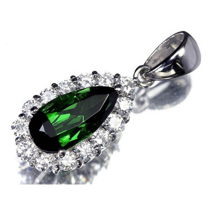 ≪Tourmaline≫ グリーントルマリン 大粒2.16ct ダイヤモンド 0.64ct Pt900 高級ペンダントヘッド ネックレス
