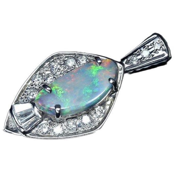≪opal≫ 極上ブラックオパール 大粒1.48ct 極上ダイヤモンド Pt900 高級ペンダントヘッド ダイヤ