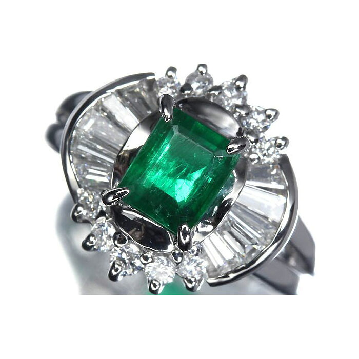 ≪Emerald≫ ジュエリーマキ 上質エメラルド 大粒0.8ct 上質ダイヤモンド Pt850 超高級リング 9号 リング 指輪|RK宝石