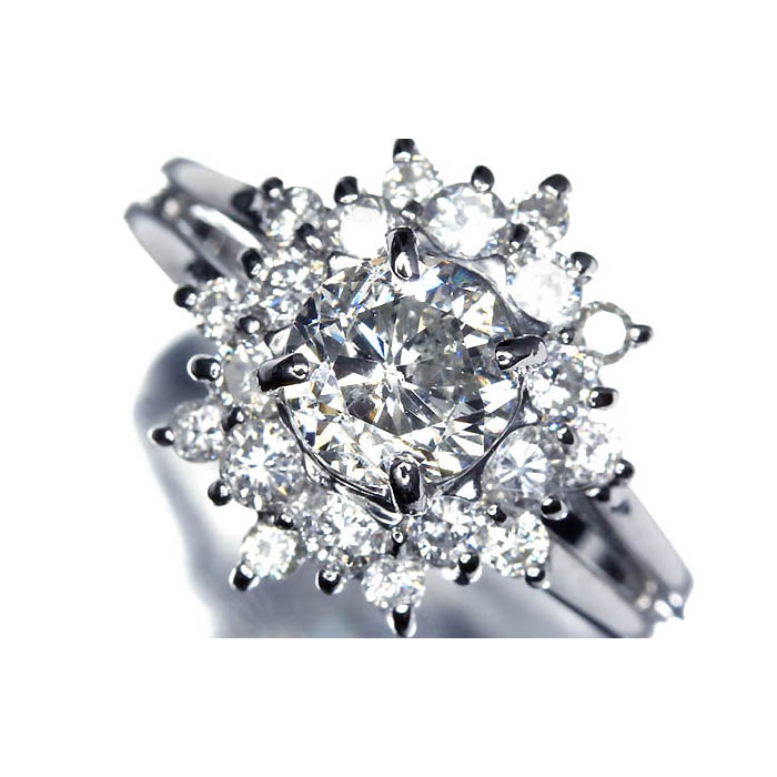 《Diamond》ジュエリーマキ SI-2 上質ダイヤモンド 特大1.006ct 上質脇石ダイヤ 総計0.57ct Pt850 超高級リング ダイヤ 8号 リング 指輪 ソーティング付｜RK宝石