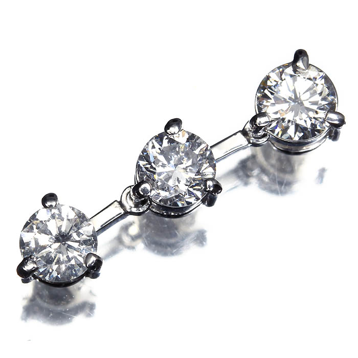 《Diamond》上質ダイヤモンド 総計1.027ct Pt900 高級 トリロジー ペンダントヘッド ネックレス ジュエリー｜RK宝石