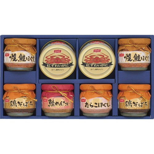 【送料無料・包装無料・のし無料】ニッスイ 紅ずわいがに缶詰・びん詰ギフトセット BK-50D(B4) 4,820円