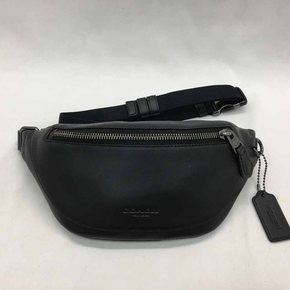 中古 Coach コーチ アウトレット メンズバッグ ボディバッグ ウエスト合財袋 F ブラック Aランク Saverahotel Com