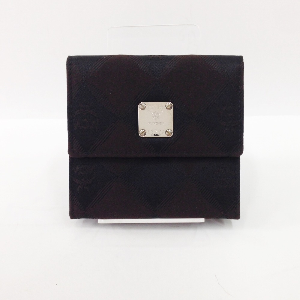 〇〇【中古】MCM エムシーエム 財布 二つ折り財布 ブラウン x ブラック Bランク