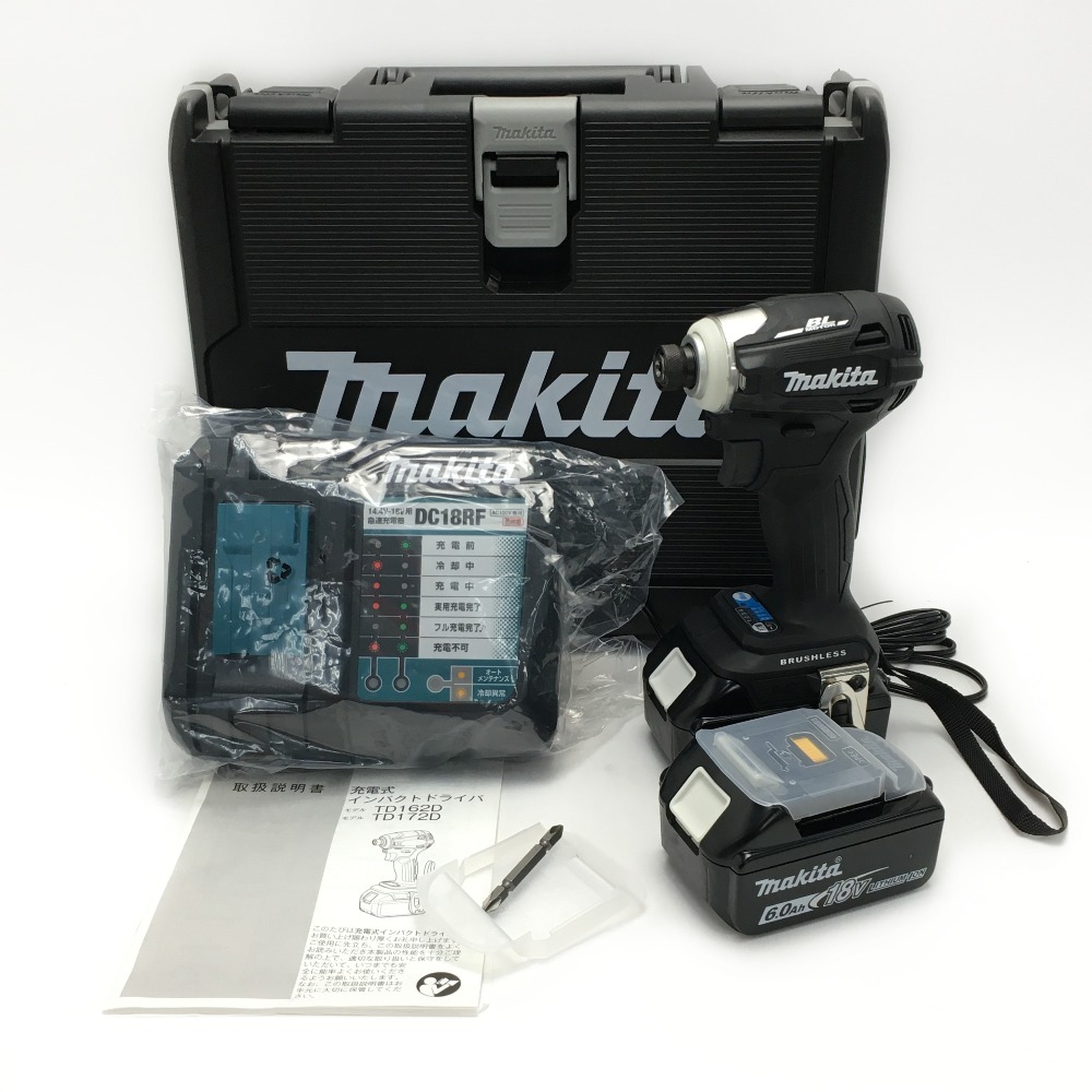 MAKITA マキタ 《 充電式インパクトドライバ 》ブラック 18V 6.0Ah TD172DRGXB Sランク ご注文で当日配送