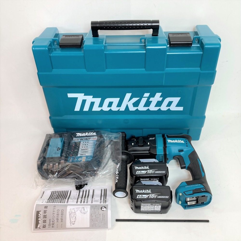 再販ご予約限定送料無料] MAKITA マキタ 18V 充電式ハンマドリル 充電器 ケース バッテリ2個付 HR182DRGX Sランク  fucoa.cl