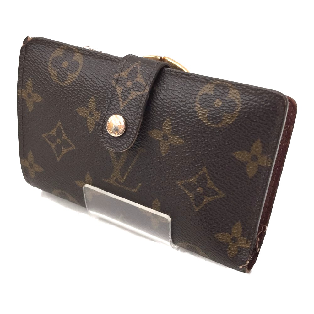 △△【中古】LOUIS VUITTON ルイヴィトン モノグラム ポルトフォイユ ヴィエノワ M61674 ブラウン Cランク