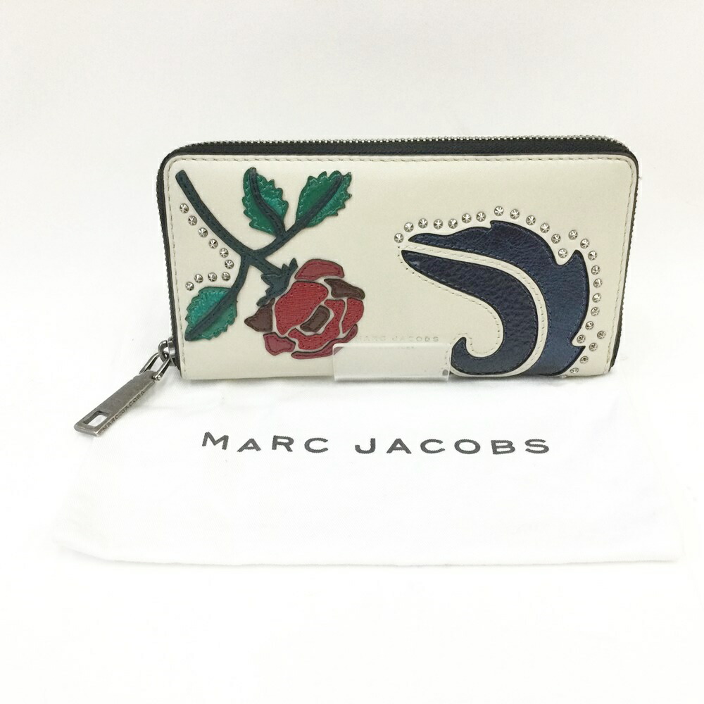 【エントリーポイント10倍|7/19 20:00-7/26 1:59】【送料無料】【中古】MARC JACOBS マークジェイコブス 長財布 M0010190 ホワイト Cランク|リサイクルビッグバン店