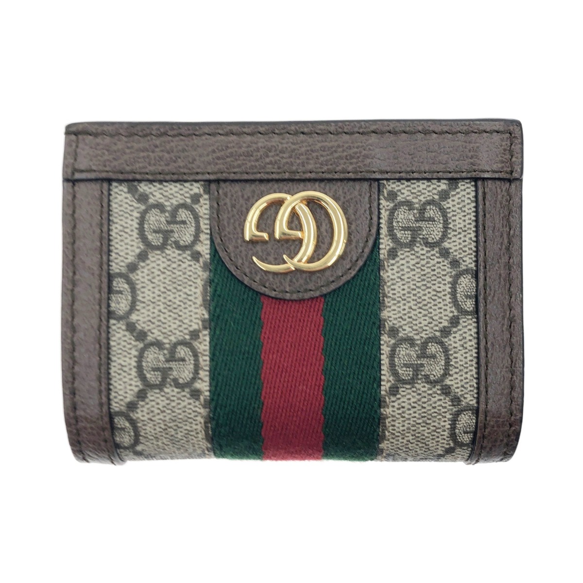 【エントリーポイント10倍|7/19 20:00-7/26 1:59】【送料無料】【中古】GUCCI グッチ オフィディア シェリーライン GGマーモント ウェブストライプ 二つ折り財布 Bランク|リサイクルビッグバン店