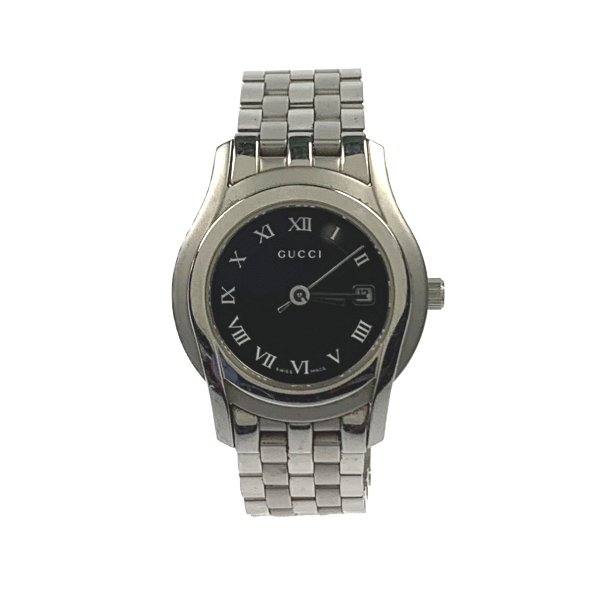 【美品】GUCCI 5500L ブラック文字盤 シルバーベルト GUCCI 5500L ブラック文字盤 シルバーベルト