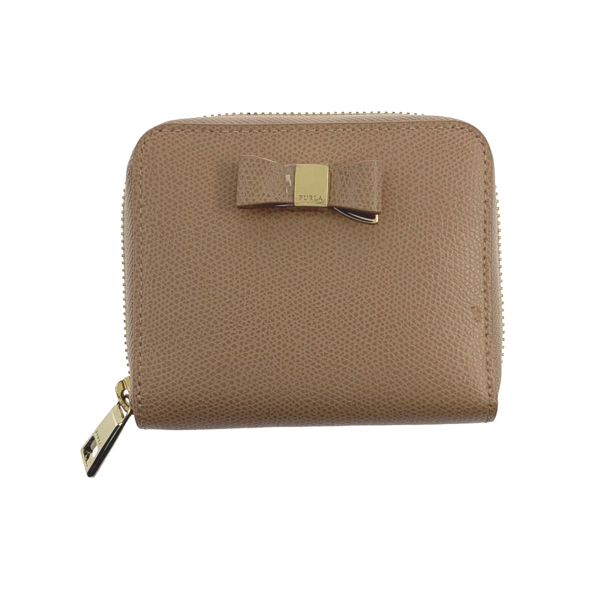 ▽▽【中古】FURLA フルラ 二つ折り財布　アジア スモールジップアラウンド ウォレット ピンク Bランク