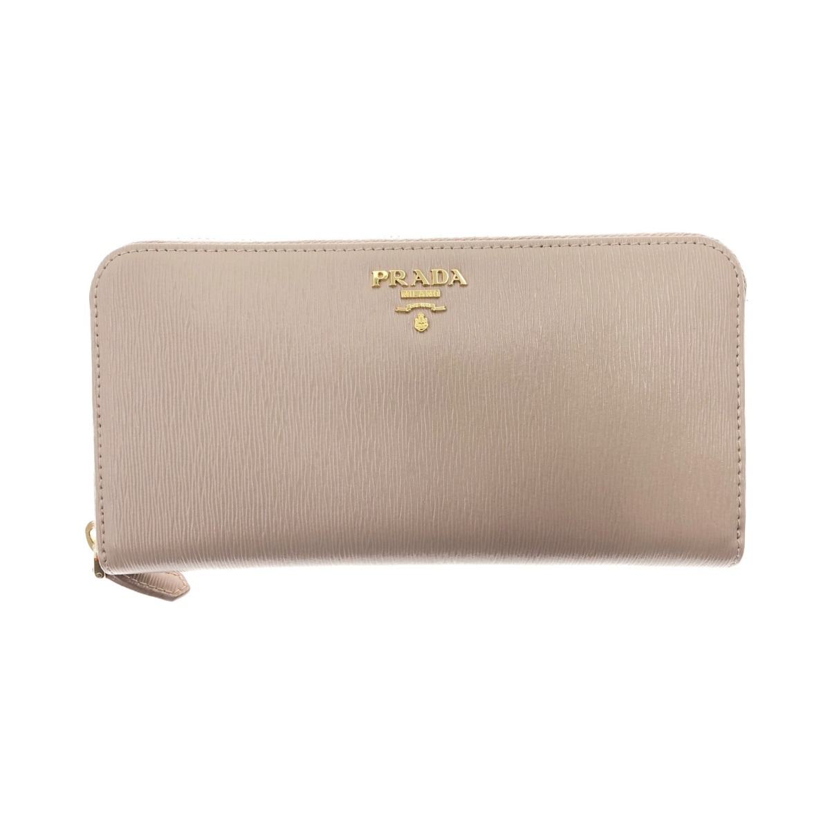 〇〇【中古】PRADA プラダ ラウンド 長紙入れ サフィアーノ 1ML506 ベージュ B位置づける