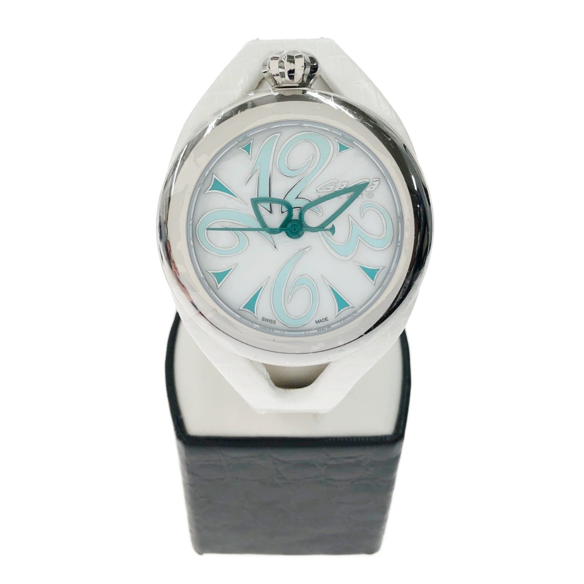 〇〇【中古】GAGA MILANO ガガミラノ 貝殼文字記号盤 石英 ウオッチ 6070 白いこと B序列付ける
