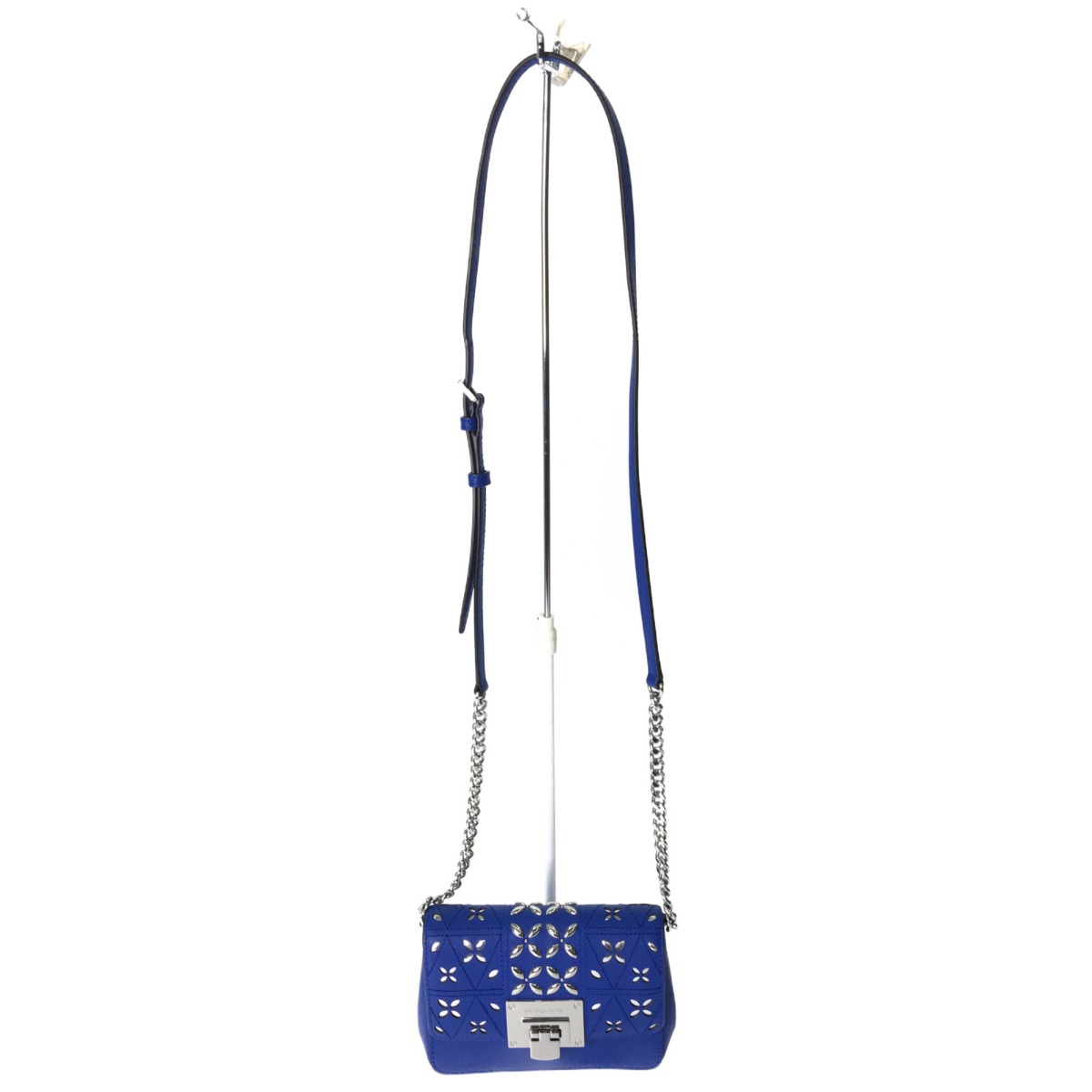 ▼▼【中古】MICHAEL KORS マイケルコース レディース ショルダーバッグ 斜め掛け チェーン スタッズ ポーチ 35S8ST4C5T ブルー Aランク