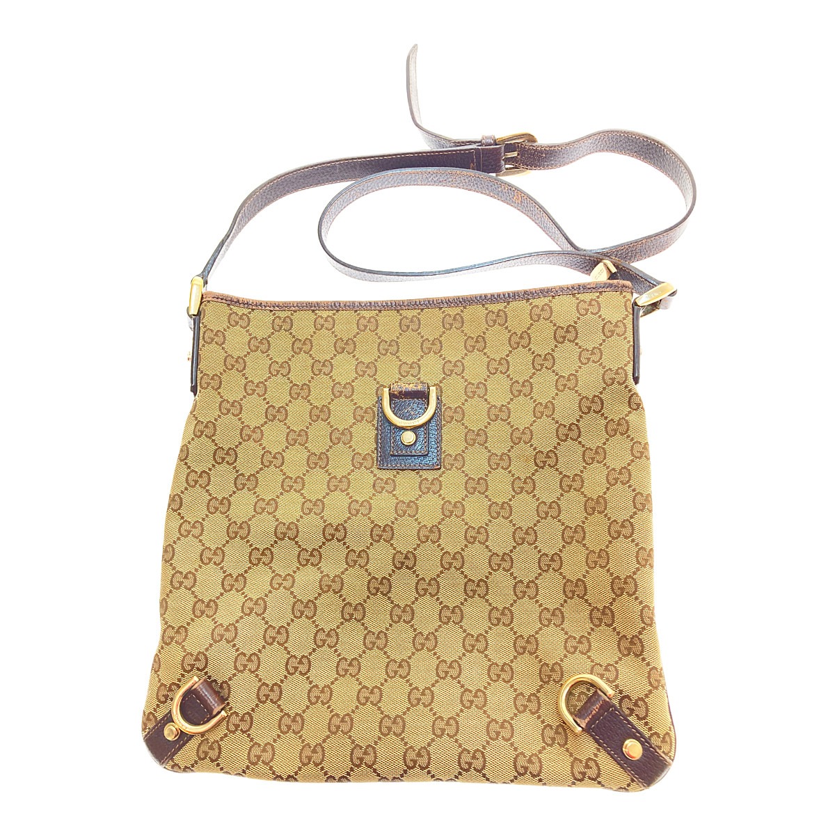 □□【中古】GUCCI グッチ ショルダーバッグ　GGキャンバス 131326 ブラウン Cランク