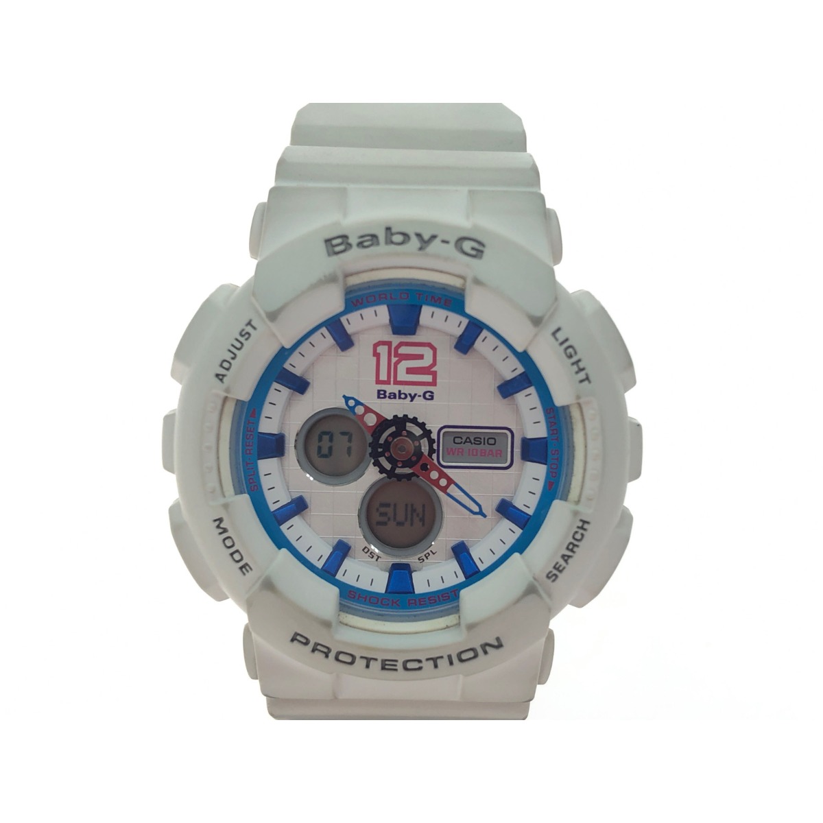 ▼▼【中古】CASIO カシオ レディース腕時計 クオーツ Baby-G PROTECTION BA-120-7BJF ホワイト Bランク