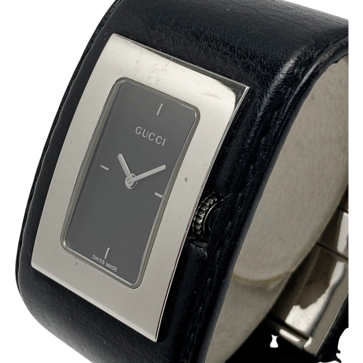 【中古】GUCCI グッチ バングルウォッチ なめし革 7800L 黒いこと 水晶 レディース ウォッチ B位置付ける 腕時計-レディース腕時計