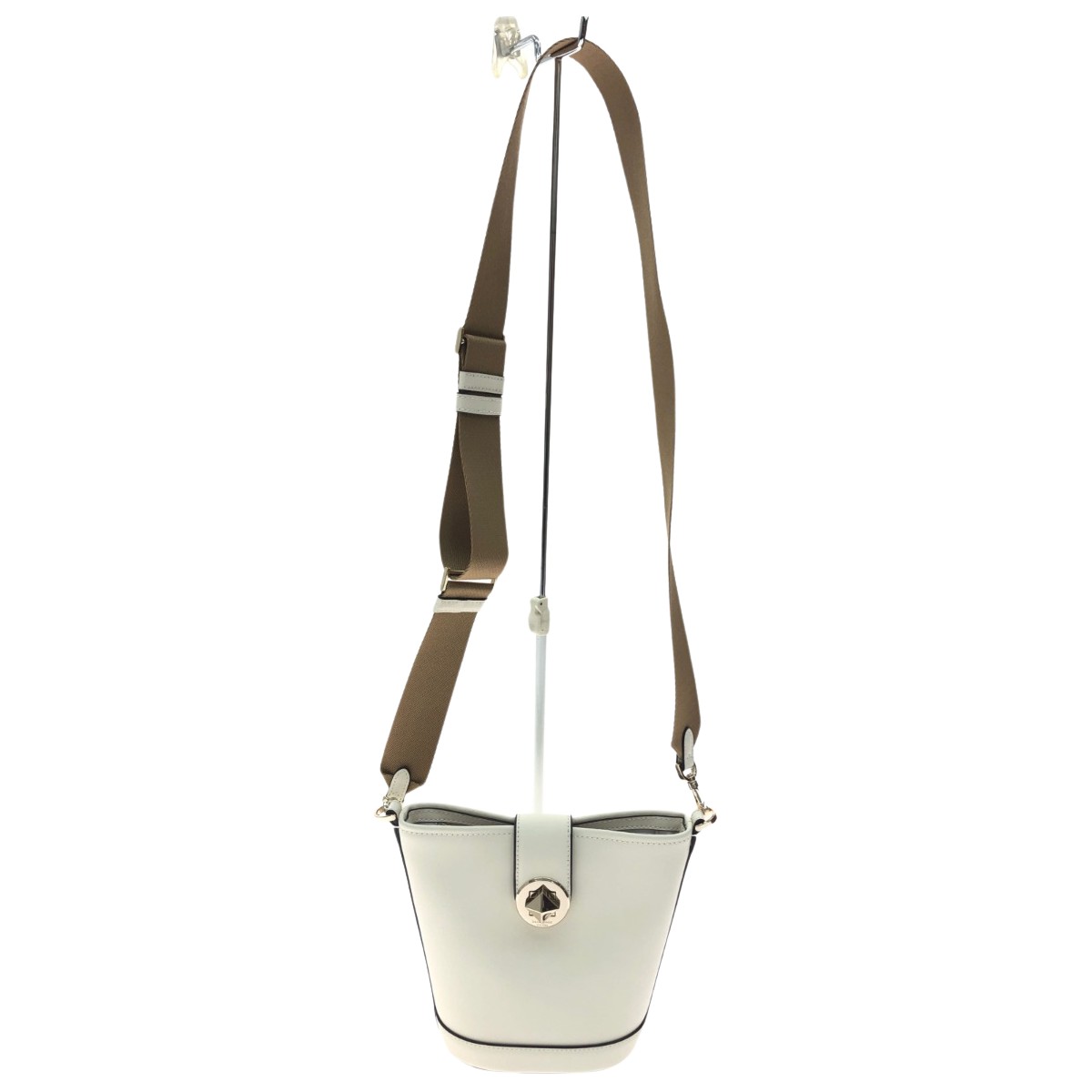 【エントリーポイント10倍｜7/19 20:00-7/26 1:59】【送料無料】【中古】Kate Spade ケイトスペード レディース ショルダーバッグ 斜め掛け MINI BUCKET K8103 ホワイト Bランク｜リサイクルビッグバン店