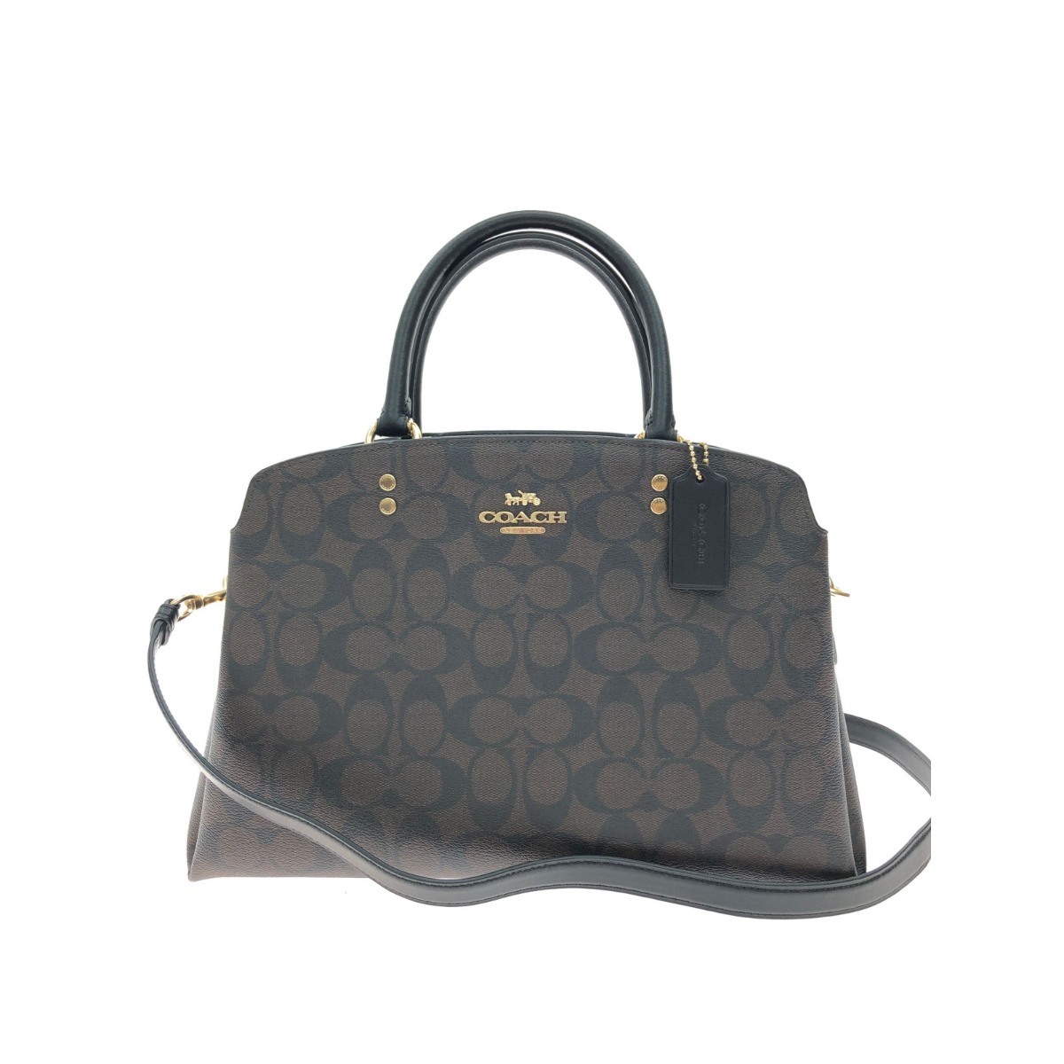 ▼▼【中古】COACH コーチ レディース 2WAYバッグ ショルダー ハンドバッグ シグネチャー アウトレット 91495 ブラウン Bランク 19,800円