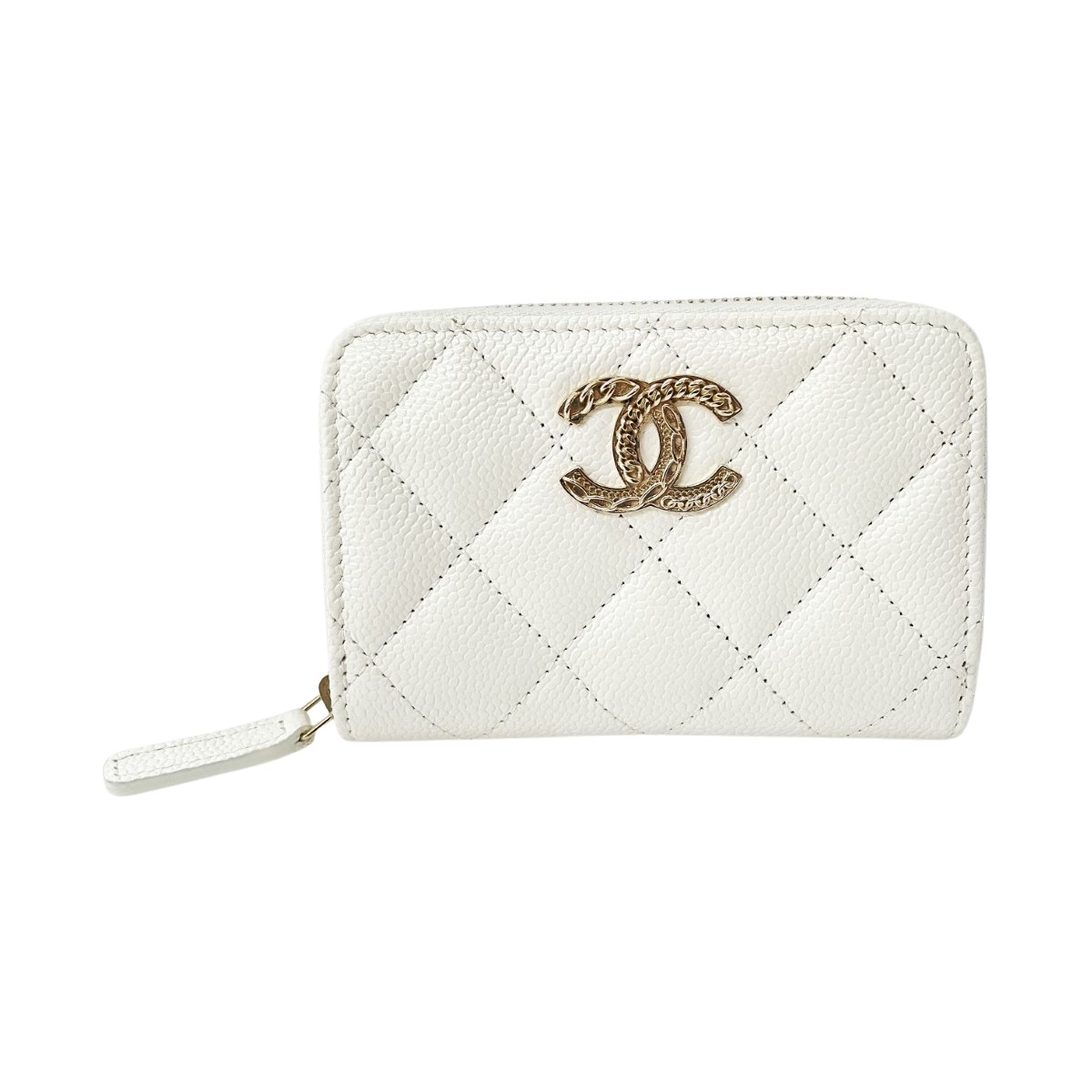 【中古】CHANEL シャネル 銭入れ ココマーク マトラッセ ラウンドチャック コインケース 白いこと キャビア人はだ  B序列付ける