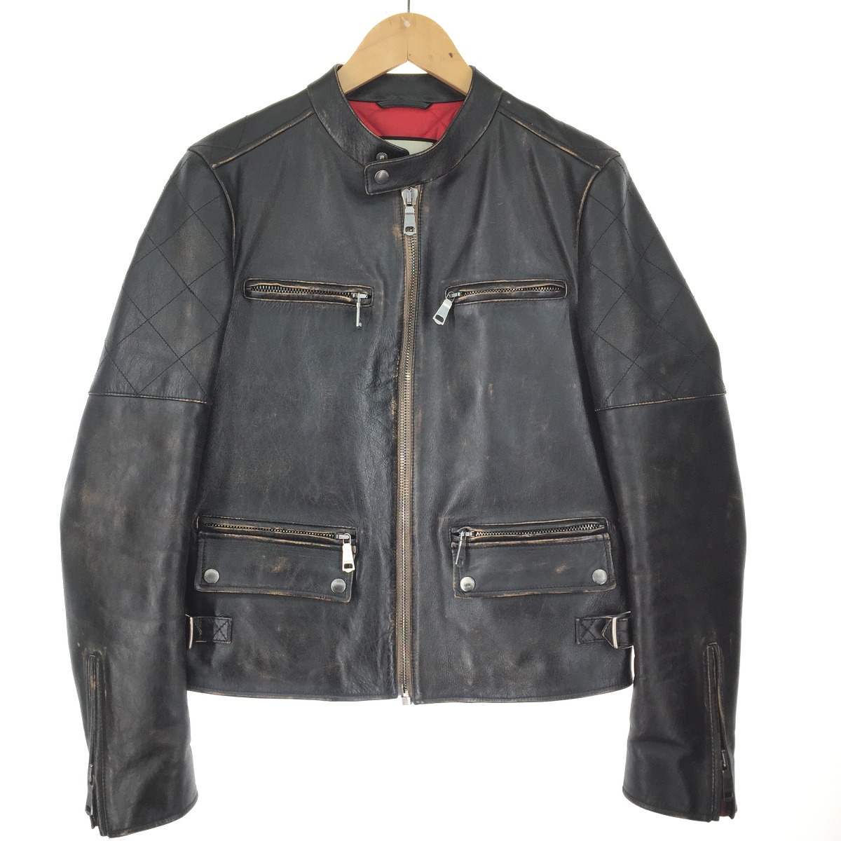 GUCCIグッチレザージャケット 楽天市場】美品 グッチ 18SS シングル レザー ライダース