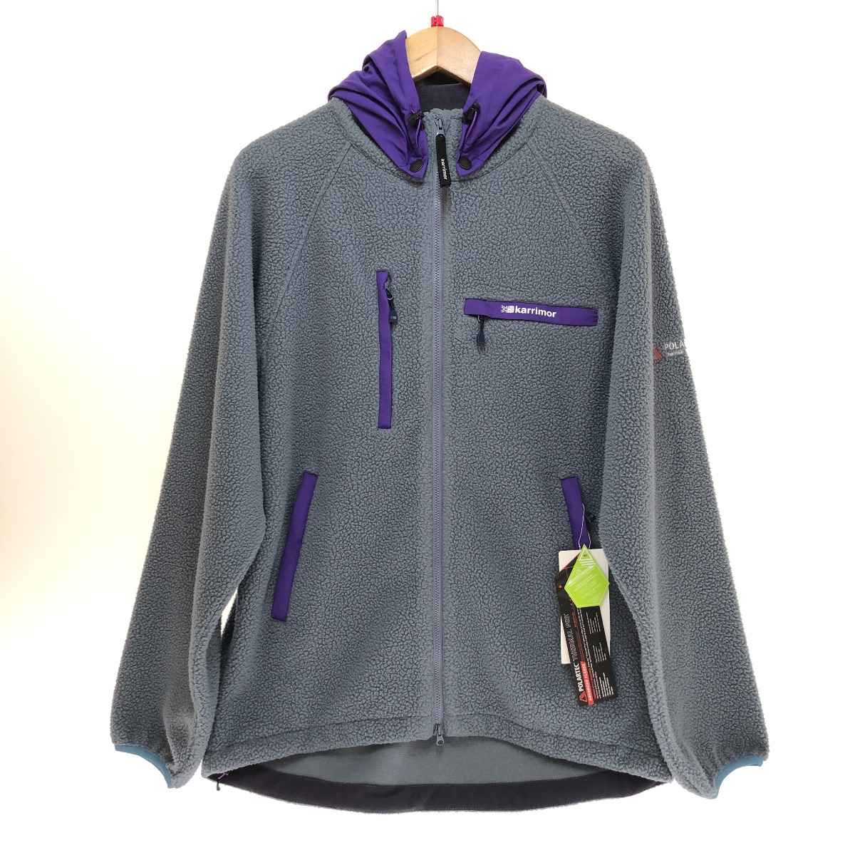 □□【中古】Karrimor カリマー ボア フリース ジップアップ M大きさ 101453 薄墨色×パープル A序列付ける