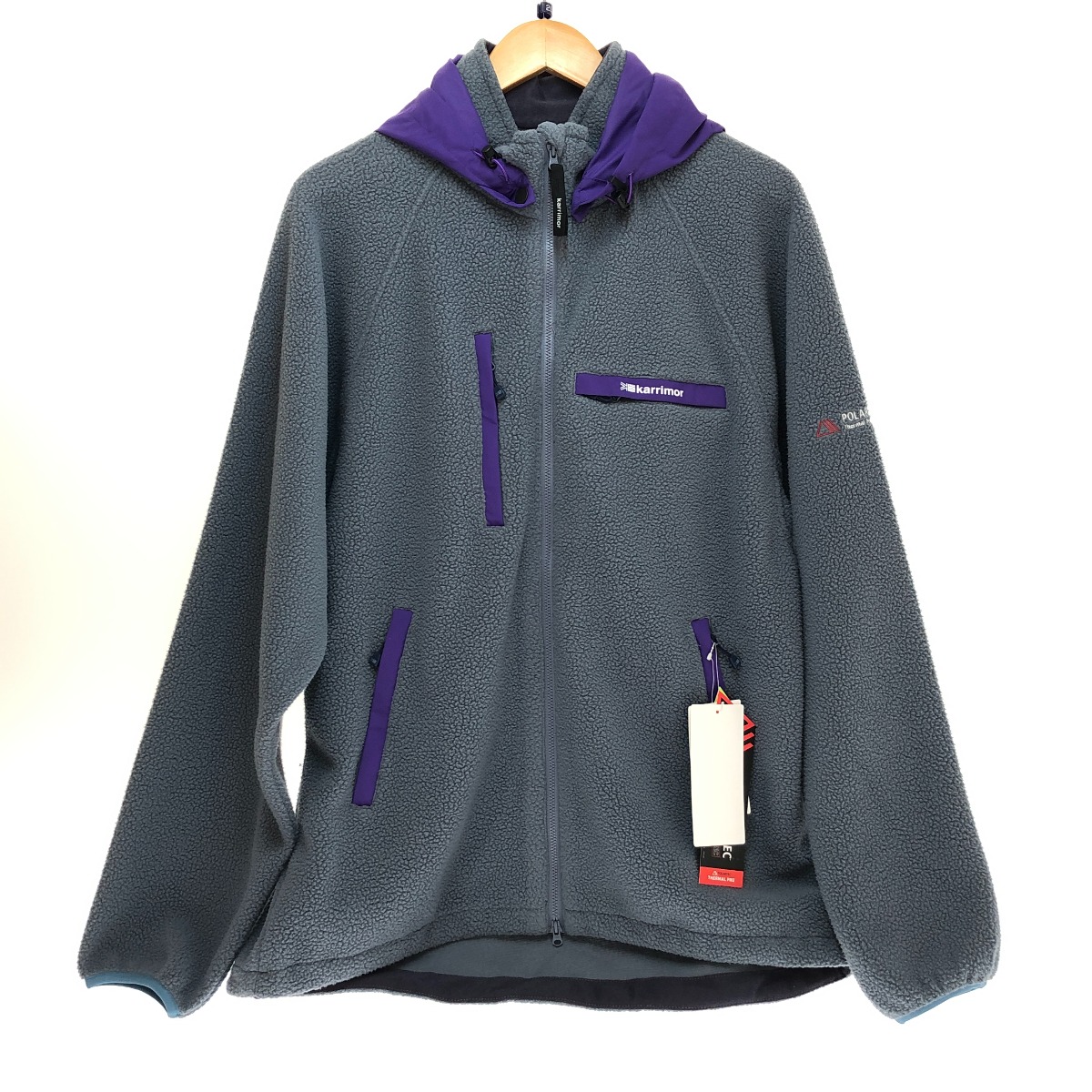 □□【中古】Karrimor カリマー ボア フリース ジップアップ XL大きさ 101453 薄墨色×パープル A序列付ける