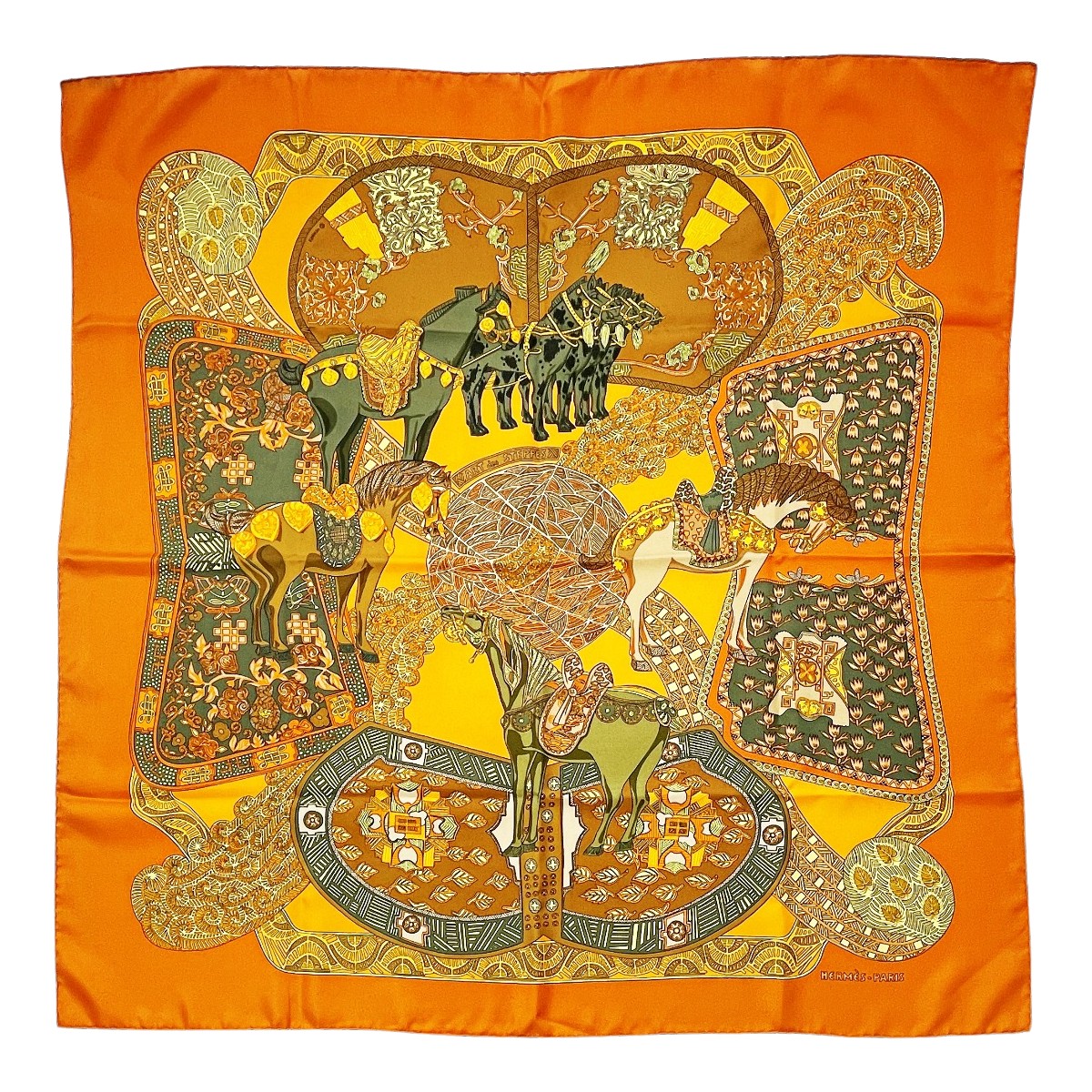 HERMES/エルメス カレ90 船の手摺 シルク スカーフ d_017 楽天市場】【緑屋質屋】エルメス カレ90(スカーフ) RAILING 船の手摺