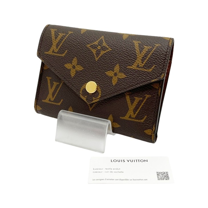 ◆◆【中古】LOUIS VUITTON ルイヴィトン モノグラム ポルトフォイユ・ヴィクトリーヌ 3つ折り財布 イニシャル入 M62472 ブラウン Aランク