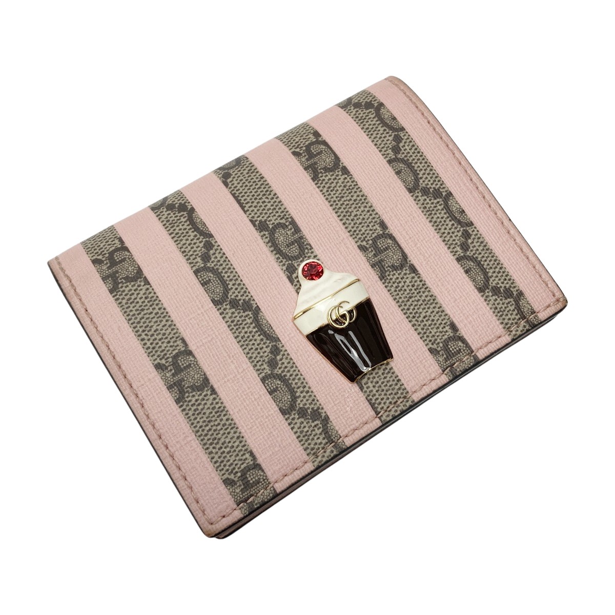 ♡付属品完備♡GUCCI 二つ折り財布 ピンクベージュ ファスナー スプリーム 楽天市場】GUCCI グッチ ダブルG GGスプリーム カードケース