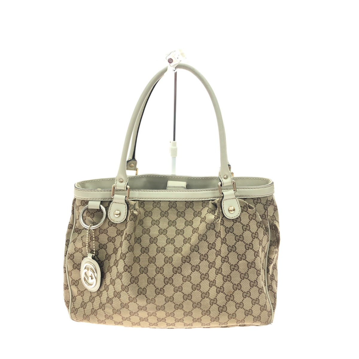 ▼▼【中古】GUCCI グッチ レディースバッグ スーキー ショルダートート インターロッキングG GGキャンバス 296835 ベージュ Cランク 21,450円