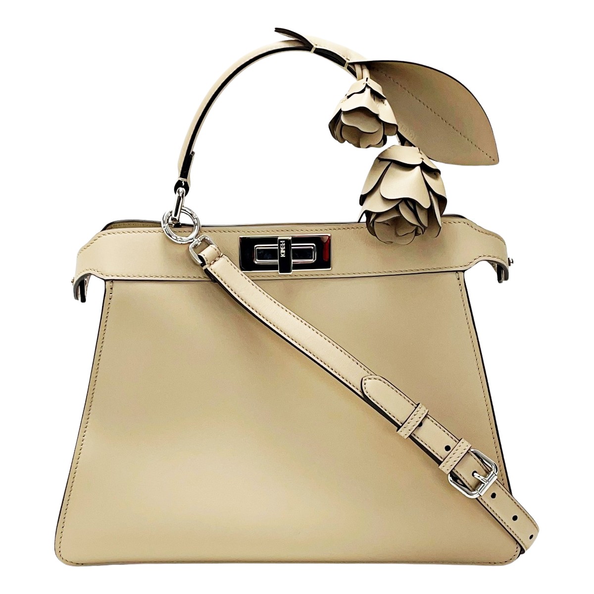 【中古】FENDI フェンディ ピーカブー I See U ROSE ベージュ 2WAY御徒面子 レディース しろがね色金具 A位置づける