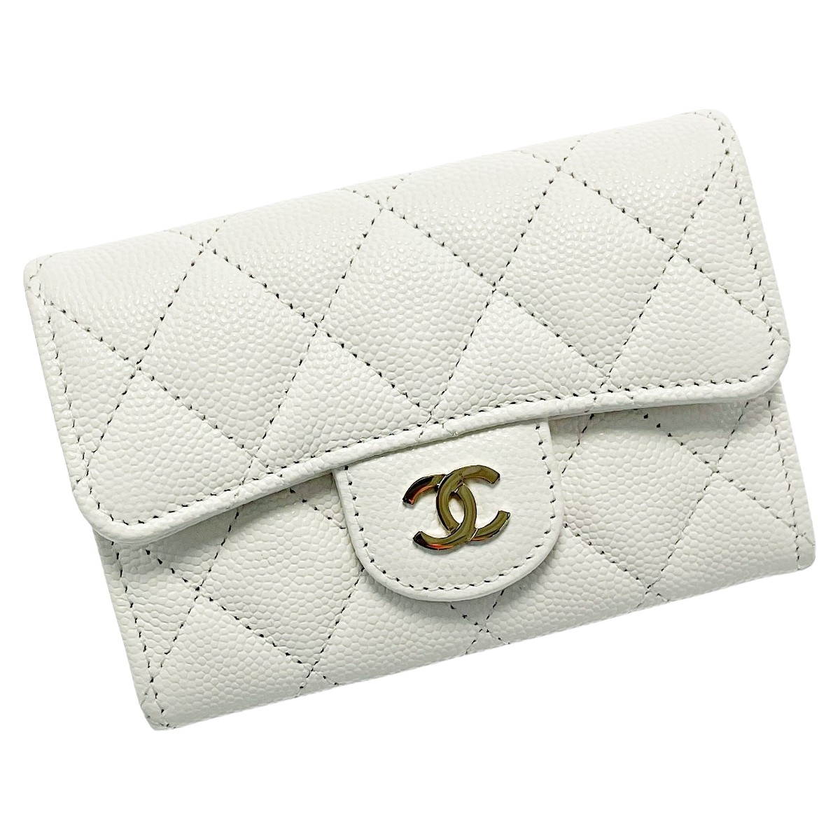 ☆☆【中古】CHANEL シャネル マトラッセ 白いこと 歌留多容れもの ココマーク キャビアひと肌 レディース ギャランティカード有 A位置づける