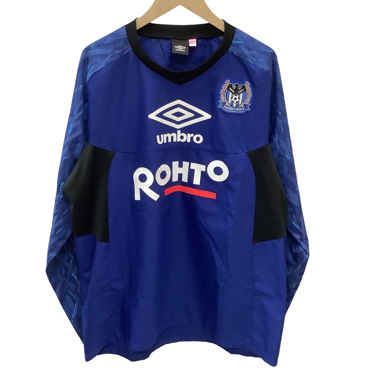 【中古】ガンバ大阪 umbro アンブロ サッカー 練習着 レア◆2019年選手支給品 長袖カットソー SIZE XA−XB ブルー Bランク|リサイクルビッグバン店