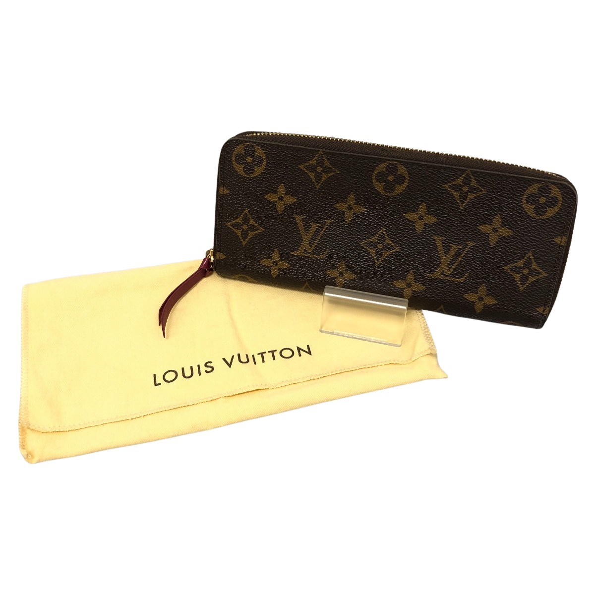 □□【中古】LOUIS VUITTON ルイヴィトン 長紙入れ モノグラム ポルトフォイユ・クレマンス M60742 フューシャ B位置づける