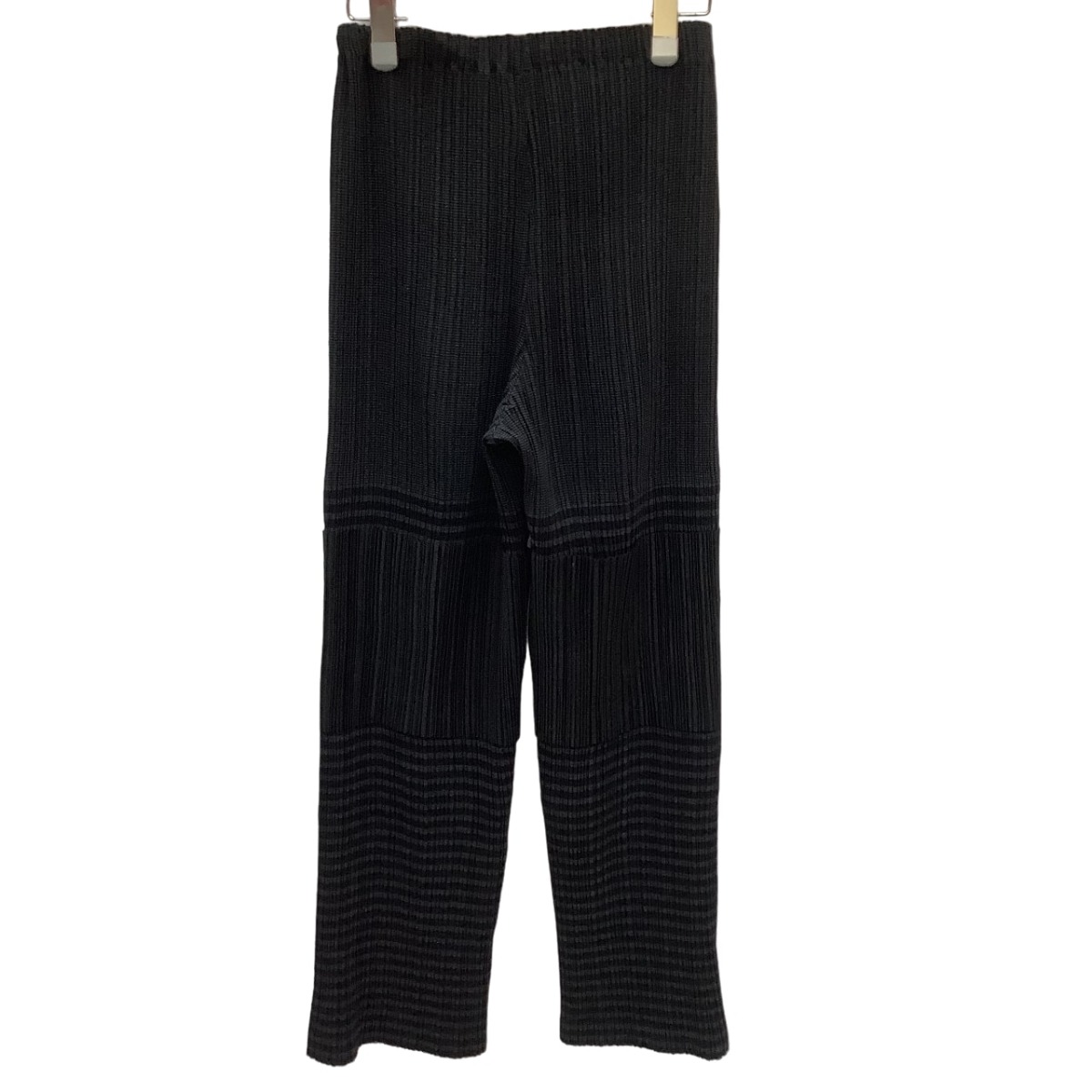 【中古】ISSEY MIYAKE イッセイミヤケ プリーツ 柄 パンツ チェック ブラック Bランク