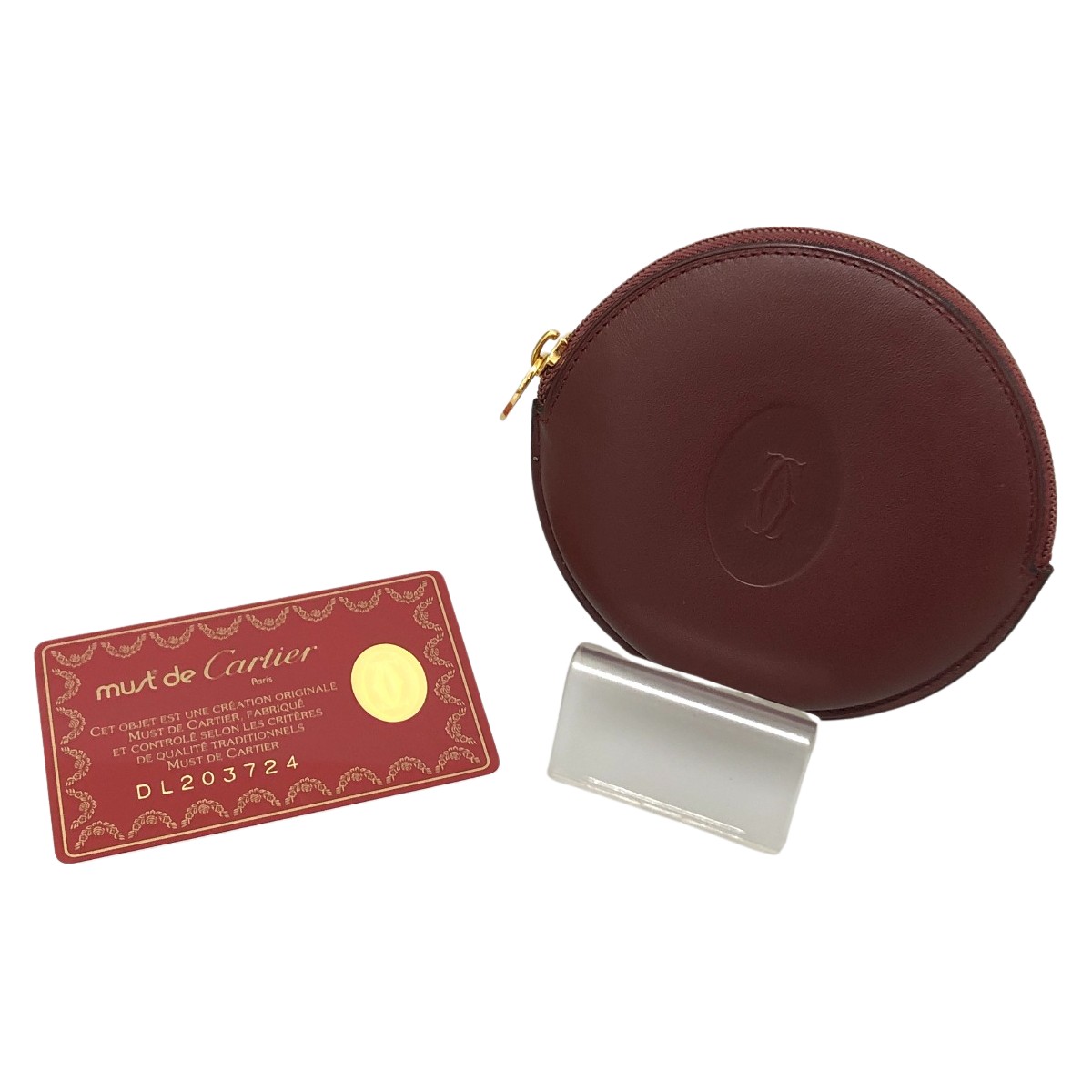 □□【中古】Cartier カルティエ マストライン ラウンド コインケース 小銭入れ L3000111 ボルドー Bランク｜リサイクルビッグバン店
