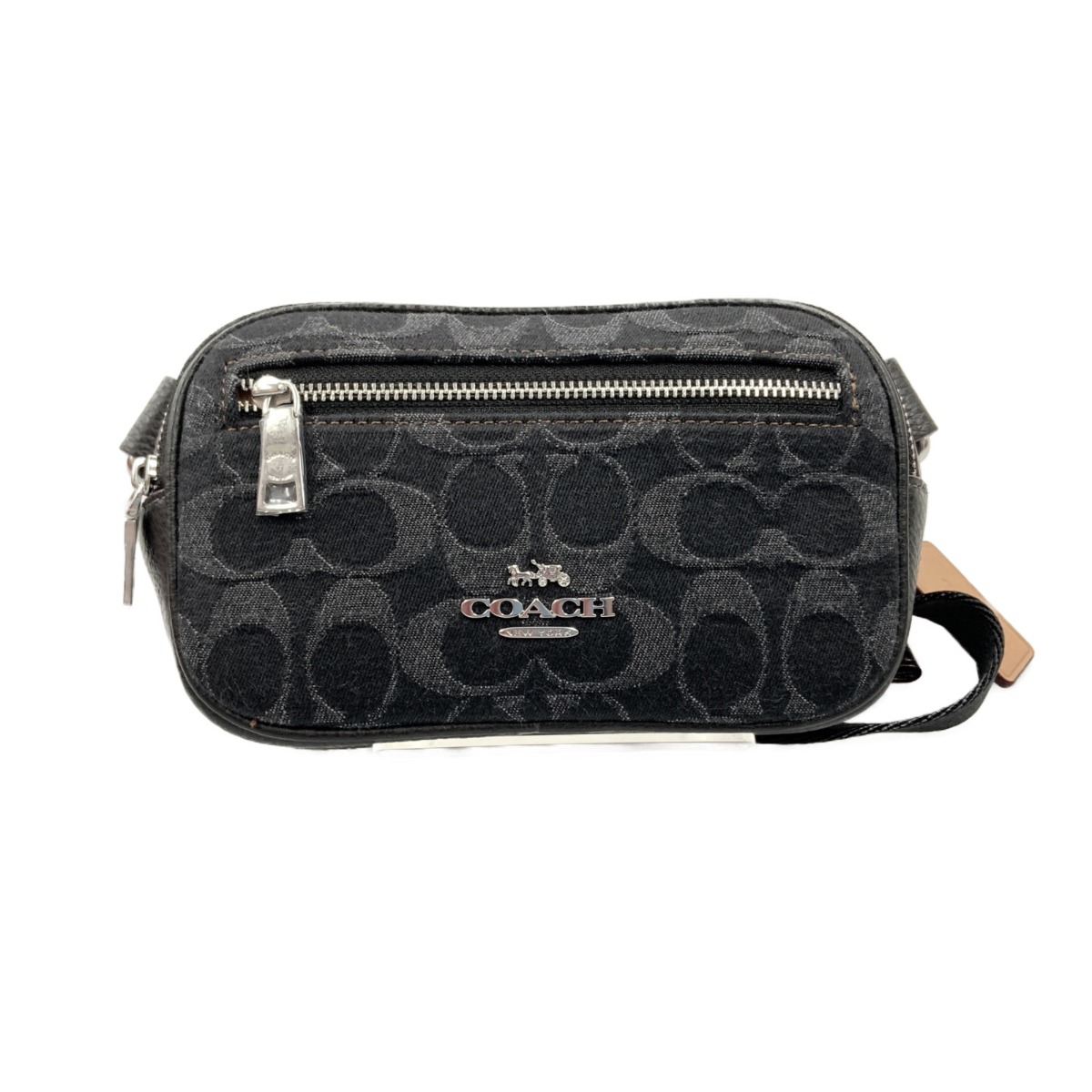 〇〇【中古】COACH コーチ シグネチャー デニム ミニ ベルト バッグ ボディバッグ CQ186 ブラック Sランク｜リサイクルビッグバン店 24,790円