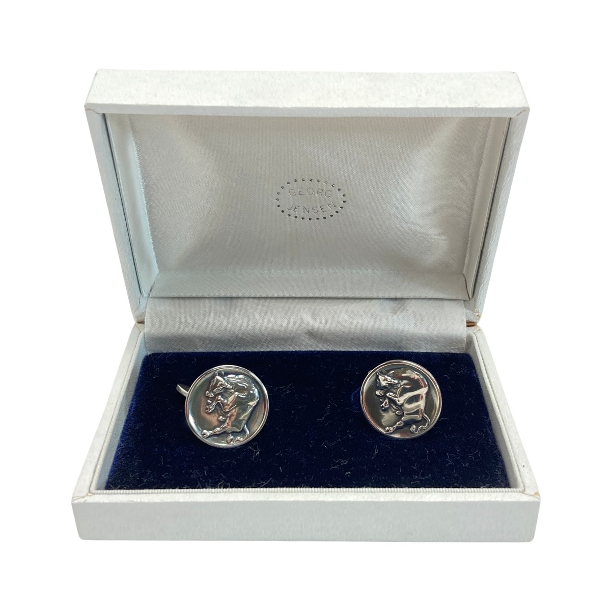 ☆☆【中古】Georg Jensen ジョージ ジェンセン カフスリンク カフリンクス SV925 しろがね色 箱有 B序列付ける